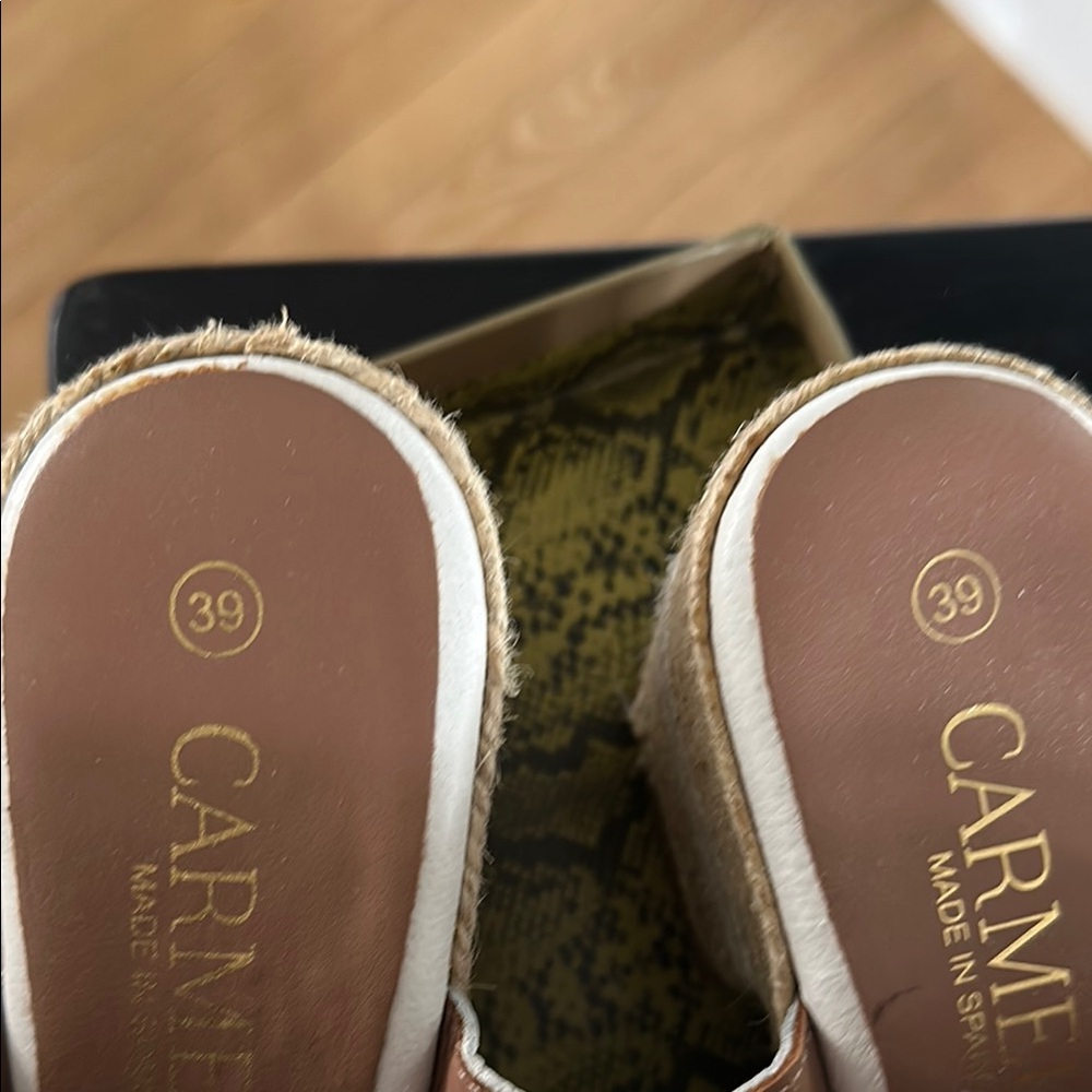 Cream Espadrille Platform Shoes with Slip-On Design - Picture 9 of 10